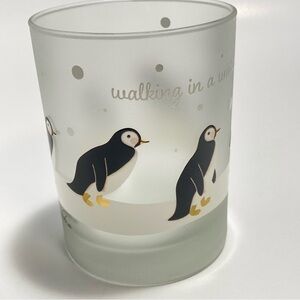 Culver penguins  frosted walking through a winter wonderland glass